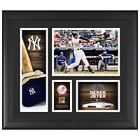 Derek Jeter New York Yankees Framed 15" x 17" Bat and Cap Collage with a Capsule of Game-Used Dirt