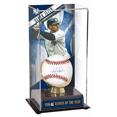 Derek Jeter New York Yankees Autographed Baseball and 1996 ROY Sublimated Display Case