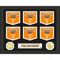 Highland Mint Tennessee Volunteers 6-Time Football National Champions 12'' x 15'' Banner Collection Photo Mint