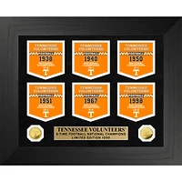 Highland Mint Tennessee Volunteers 6-Time Football National Champions 12'' x 15'' Gold Deluxe Banner Collection Frame
