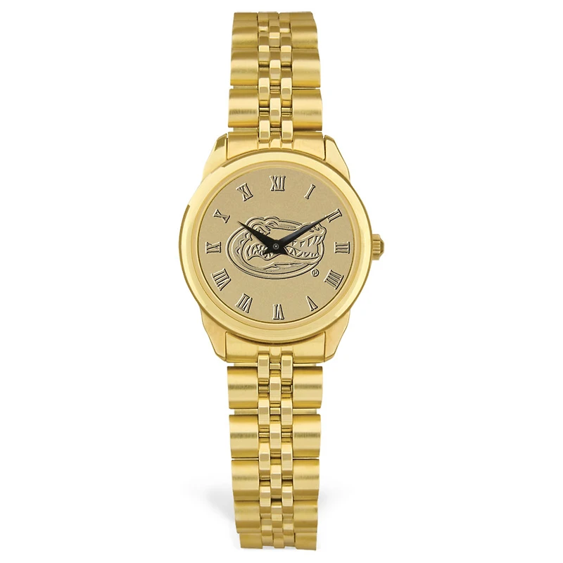 Women's Florida Gators Gold Medallion Rolled Link Bracelet Wristwatch