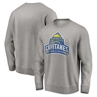 Men's Heathered Gray Mexico City Capitanes Distressed Primary Logo Pullover Sweatshirt