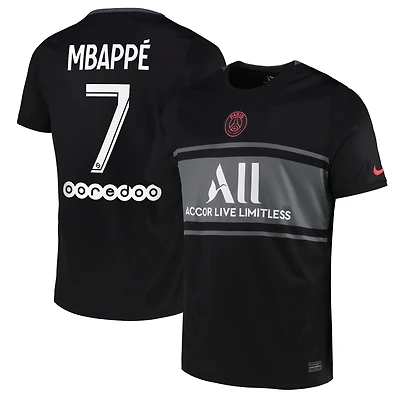 Men's Nike Kylian Mbappé Black Paris Saint-Germain 2021/22 Third Breathe Stadium Replica Player Jersey