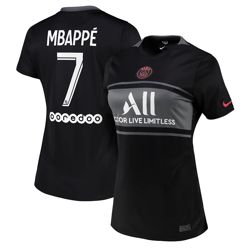 Women's Nike Kylian Mbappé Black Paris Saint-Germain 2021/22 Third Breathe Stadium Replica Player Jersey