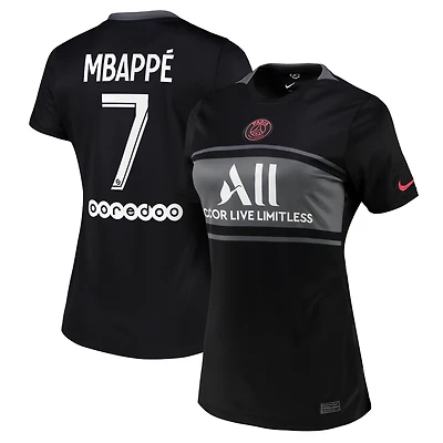 Women's Nike Kylian Mbappé Black Paris Saint-Germain 2021/22 Third Breathe Stadium Replica Player Jersey