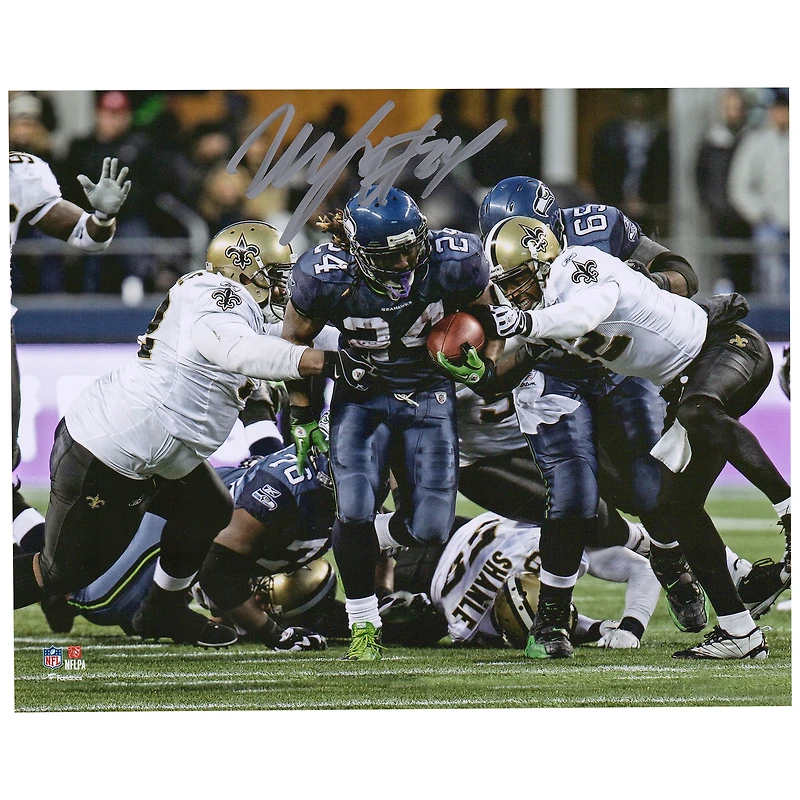 Marshawn Lynch Seattle Seahawks Autographed 8" x 10" Beast Quake Run Photograph