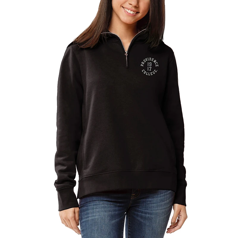 Women's League Collegiate Wear Black Providence Friars Quarter-Zip Pullover Jacket