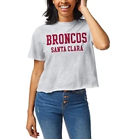Women's League Collegiate Wear Ash Santa Clara Broncos Clothesline Cropped T-Shirt