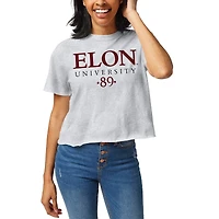 Women's League Collegiate Wear Ash Elon Phoenix Wordmark Clothesline Cropped T-Shirt