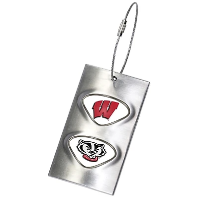 Silver Wisconsin Badgers Bag Tag