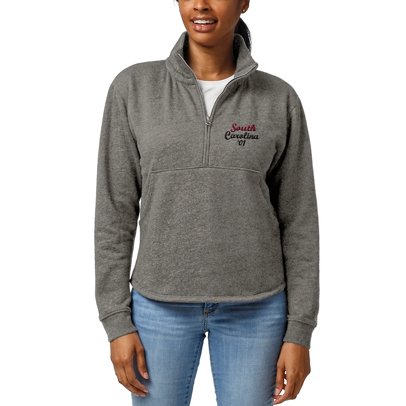 Women's League Collegiate Wear Heathered Gray South Carolina Gamecocks Victory Springs Half-Zip Pullover Jacket