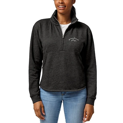 Women's League Collegiate Wear Heathered Black Providence Friars Victory Springs Half-Zip Pullover Jacket