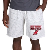 Men's Concepts Sport White/Charcoal New Jersey Devils Alley Fleece Shorts