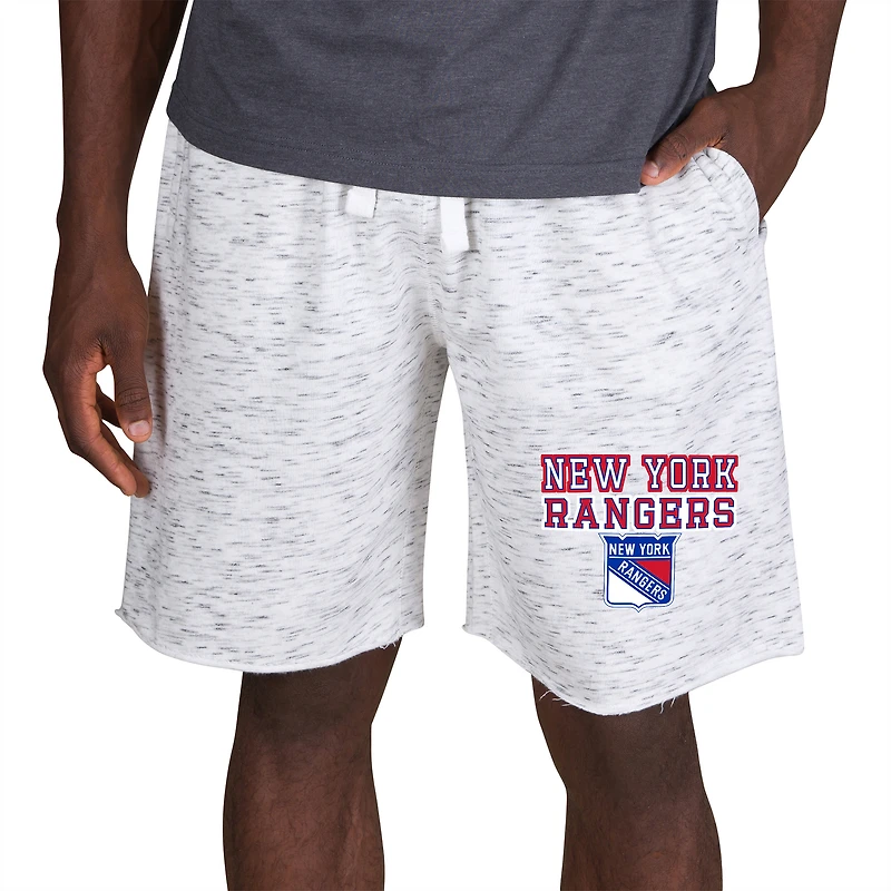 Men's Concepts Sport White/Charcoal New York Rangers Alley Fleece Shorts