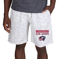 Men's Concepts Sport White/Charcoal Columbus Blue Jackets Alley Fleece Shorts