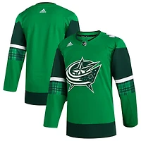 Men's adidas  Kelly Green Columbus Blue Jackets 2023 St. Patrick's Day Primegreen Authentic Jersey