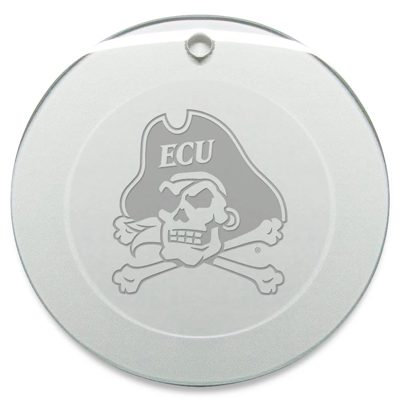 ECU Pirates 3'' Glass Round Ornament