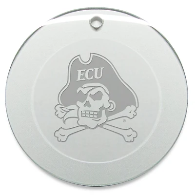 ECU Pirates 3'' Glass Round Ornament