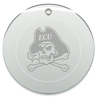ECU Pirates 3'' Glass Round Ornament