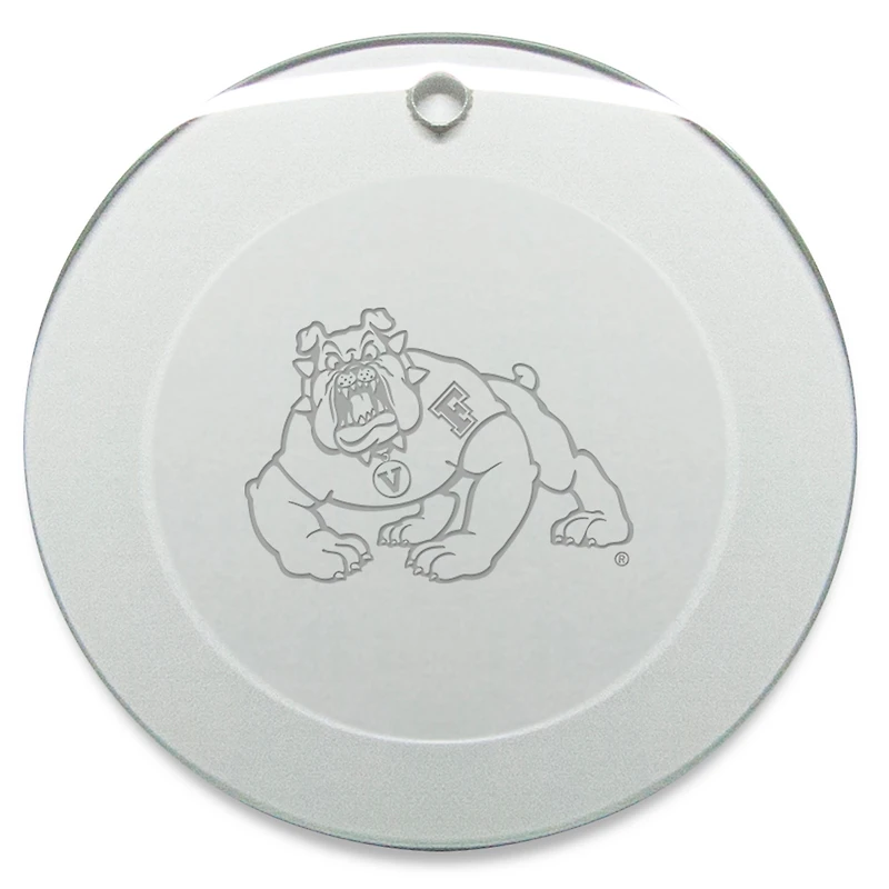 Fresno State Bulldogs 3'' Glass Round Ornament