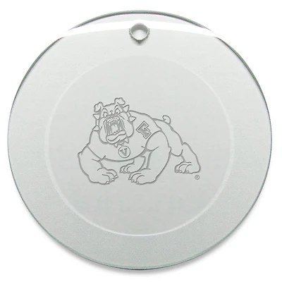 Fresno State Bulldogs 3'' Glass Round Ornament