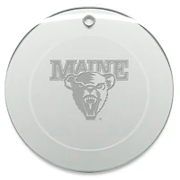 Maine Black Bears 3'' Glass Round Ornament