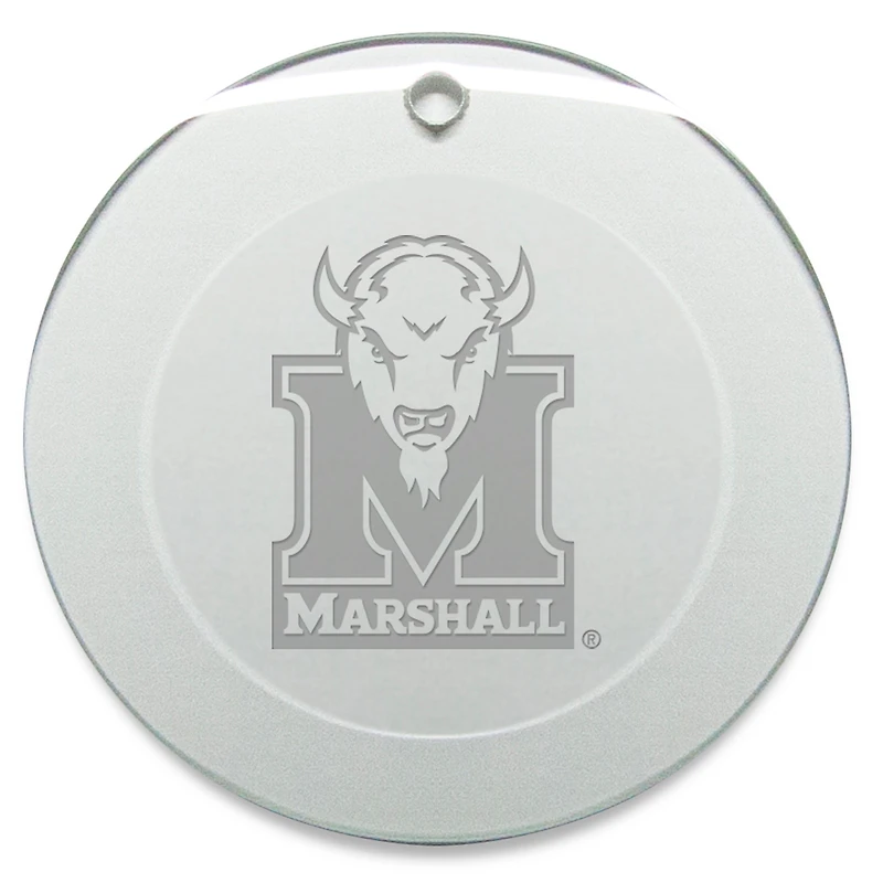 Marshall Thundering Herd 3'' Glass Round Ornament