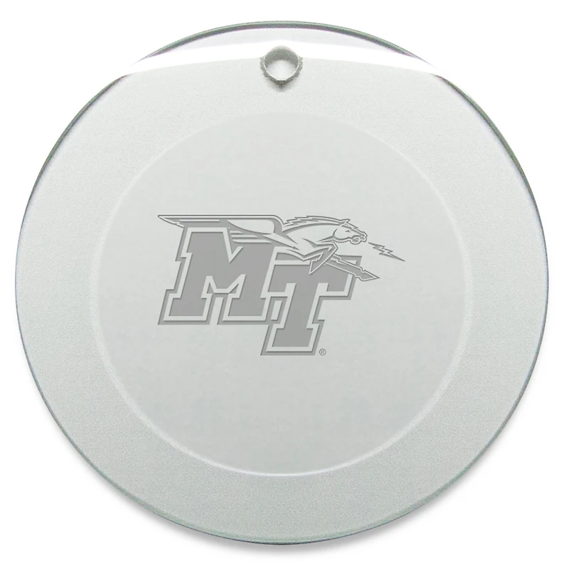 MTSU Blue Raiders 3'' Glass Round Ornament