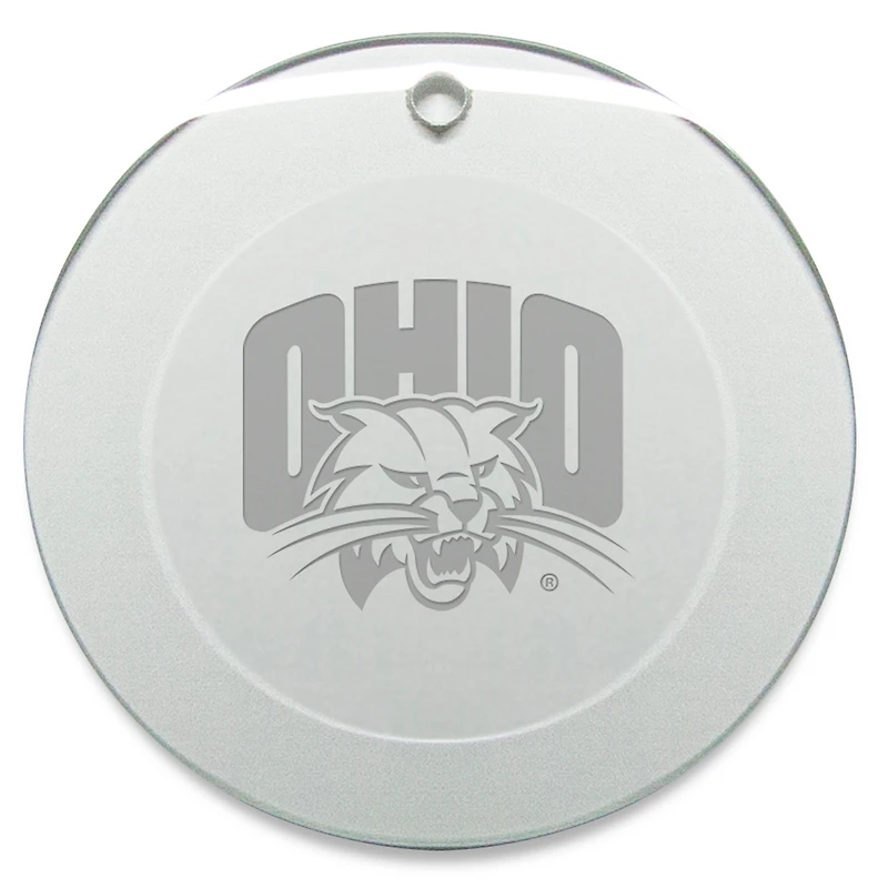 Ohio Bobcats 3'' Glass Round Ornament