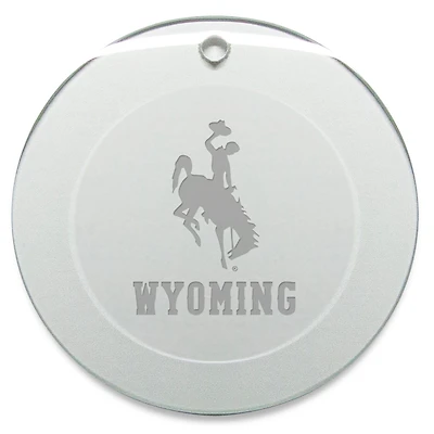Wyoming Cowboys 3'' Glass Round Ornament