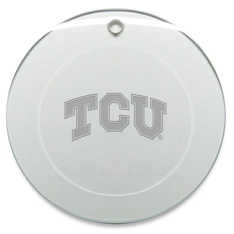 TCU Horned Frogs 3'' Glass Round Ornament