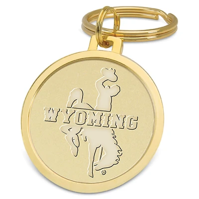 Gold Wyoming Cowboys Team Logo Split-Wire Key Ring