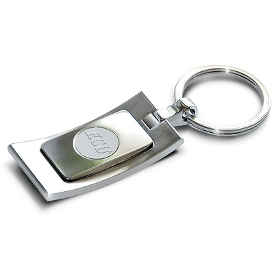 Silver ECU Pirates Team Logo Curve Key Ring