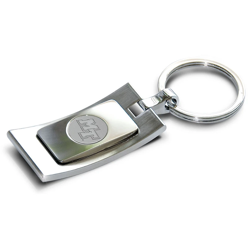 Silver MTSU Blue Raiders Team Logo Curve Key Ring