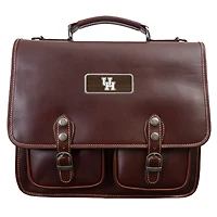 Brown Houston Cougars Logo Plate Sabino Canyon Briefcase