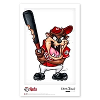 Tasmanian Devil Cincinnati Reds 11'' x 17'' Looney Tunes Fine Art Print