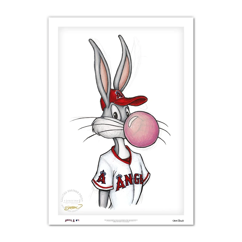 Bugs Bunny Los Angeles Angels 14'' x 20'' Looney Tunes Fine Art Print