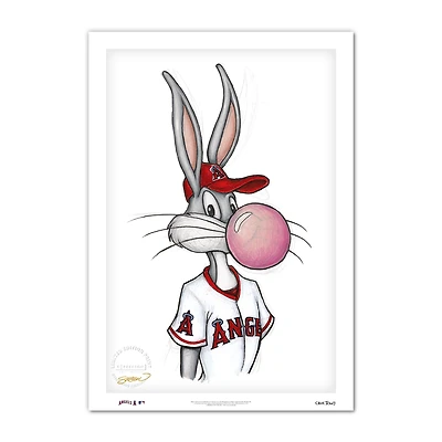 Bugs Bunny Los Angeles Angels 14'' x 20'' Looney Tunes Fine Art Print