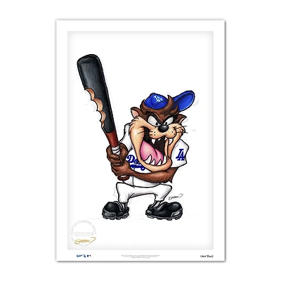 Tasmanian Devil Los Angeles Dodgers 24'' x 36'' Looney Tunes Fine Art Print
