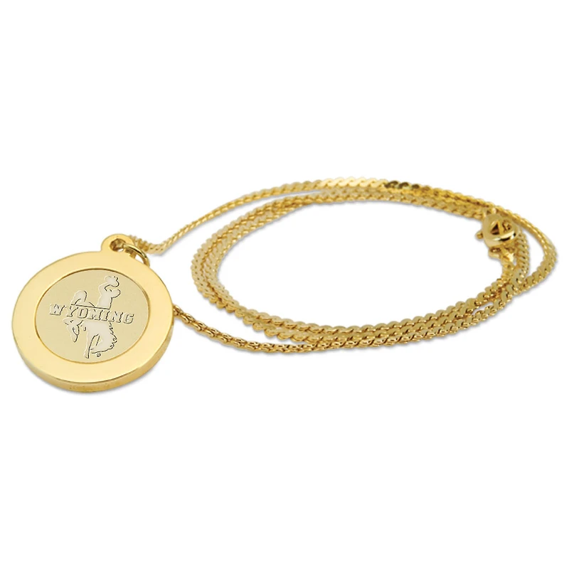 Women's Gold Wyoming Cowboys Pendant Necklace