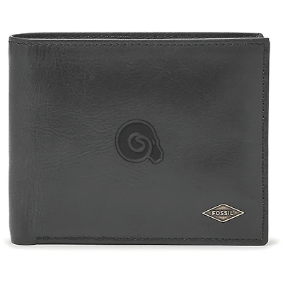 Men's Fossil Black Albany State Golden Rams Ryan RFID Flip ID Bi-Fold Wallet