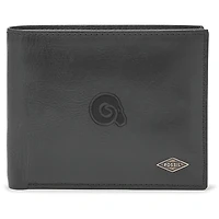 Men's Fossil Black Albany State Golden Rams Ryan RFID Flip ID Bi-Fold Wallet