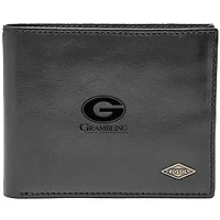 Men's Fossil Black Grambling Tigers Ryan RFID Flip ID Bi-Fold Wallet