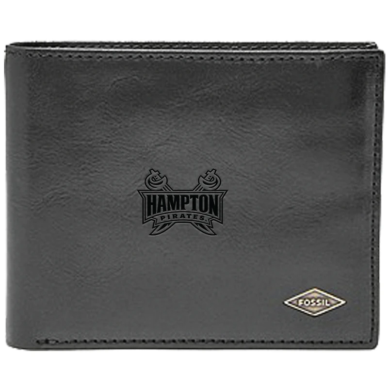 Men's Fossil Black Hampton Pirates Ryan RFID Flip ID Bi-Fold Wallet