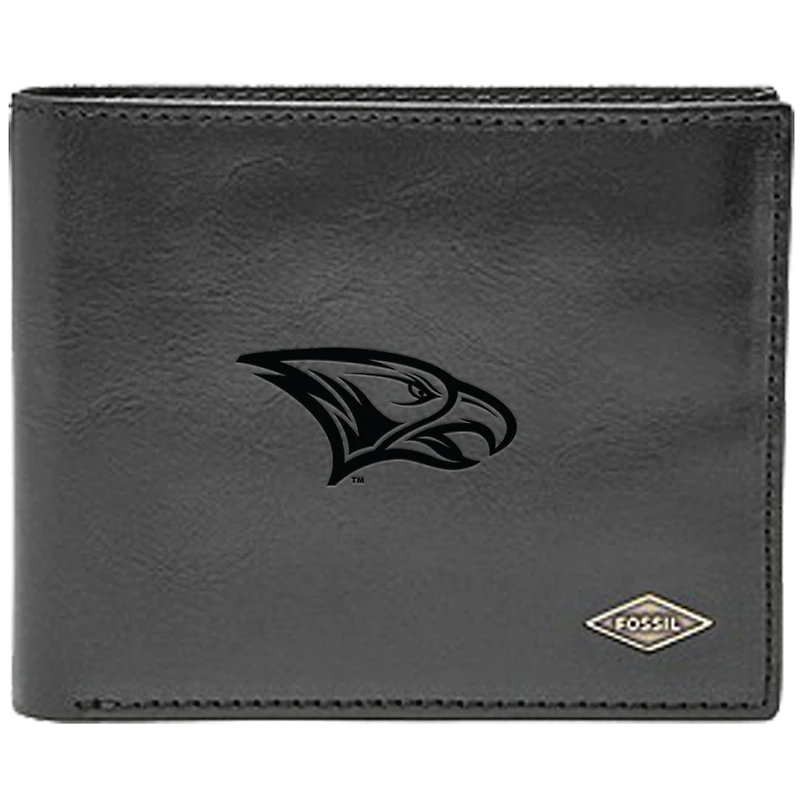 Men's Fossil Black North Carolina Central Eagles Ryan RFID Flip ID Bi-Fold Wallet