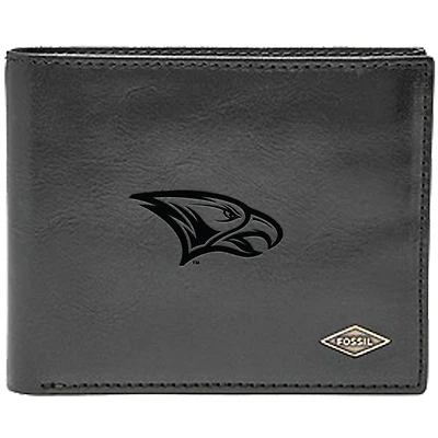 Men's Fossil Black North Carolina Central Eagles Ryan RFID Flip ID Bi-Fold Wallet