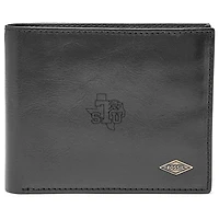 Men's Fossil Black Texas Southern Tigers Ryan RFID Flip ID Bi-Fold Wallet