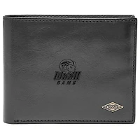 Men's Fossil Black Winston-Salem State Rams Ryan RFID Flip ID Bi-Fold Wallet