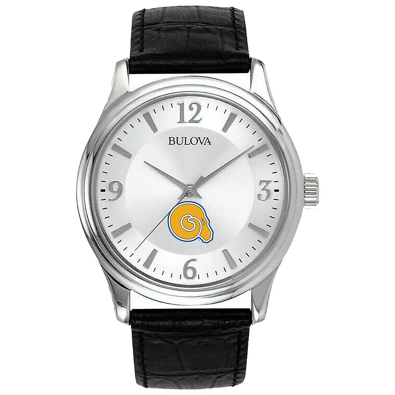 Silver Albany State Golden Rams Leather Watch