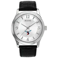 Silver Delaware State Hornets Leather Watch